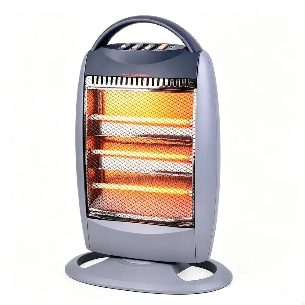 1200W Oscillating Quartz Electric Heater 3 Heat Levels Safety Protection