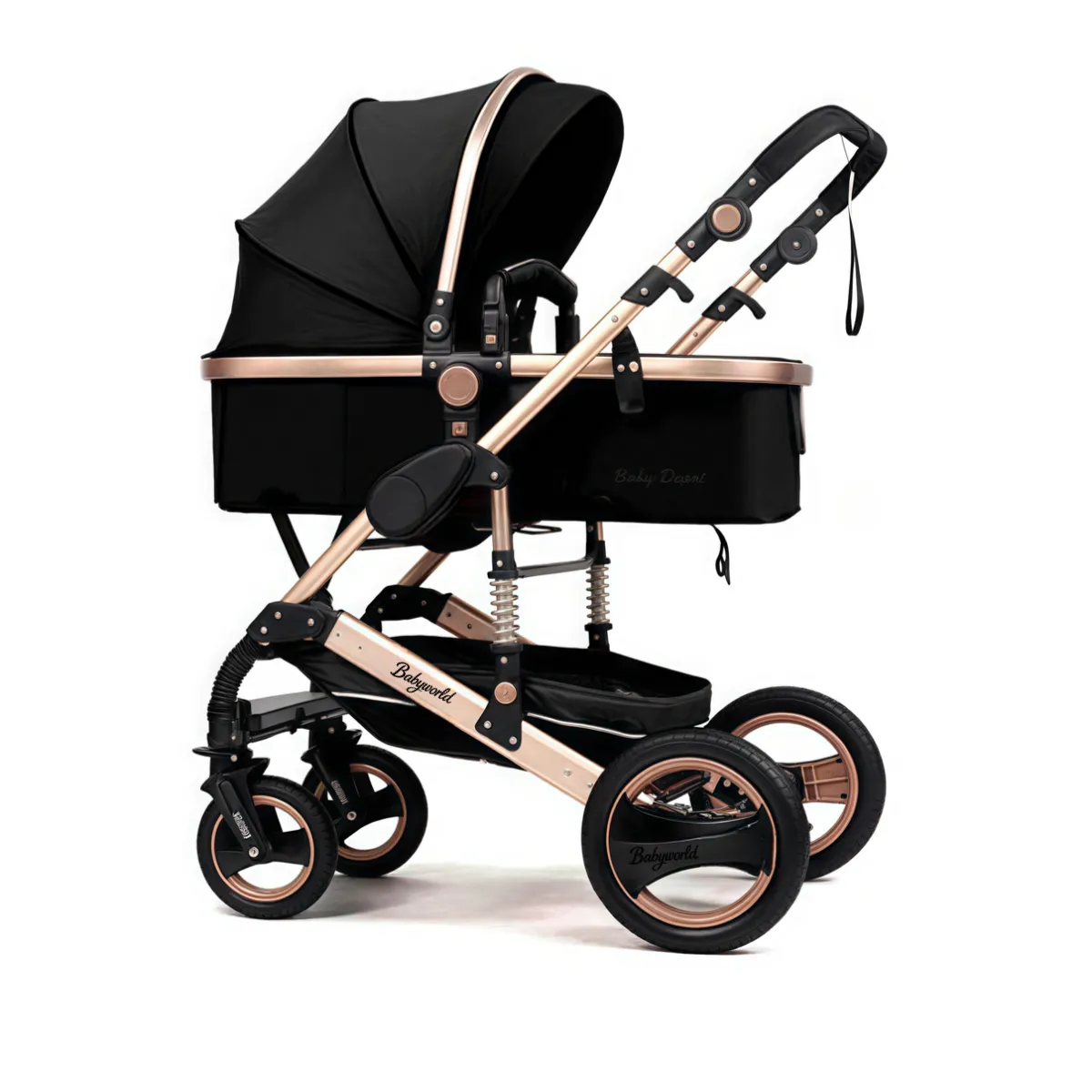 Babyworld Modern stroller travel system with high-quality safety protection - Black