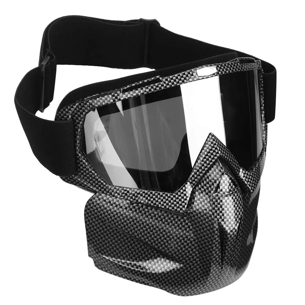 Carbon Fiber Motorcycle Goggles Black Men Women