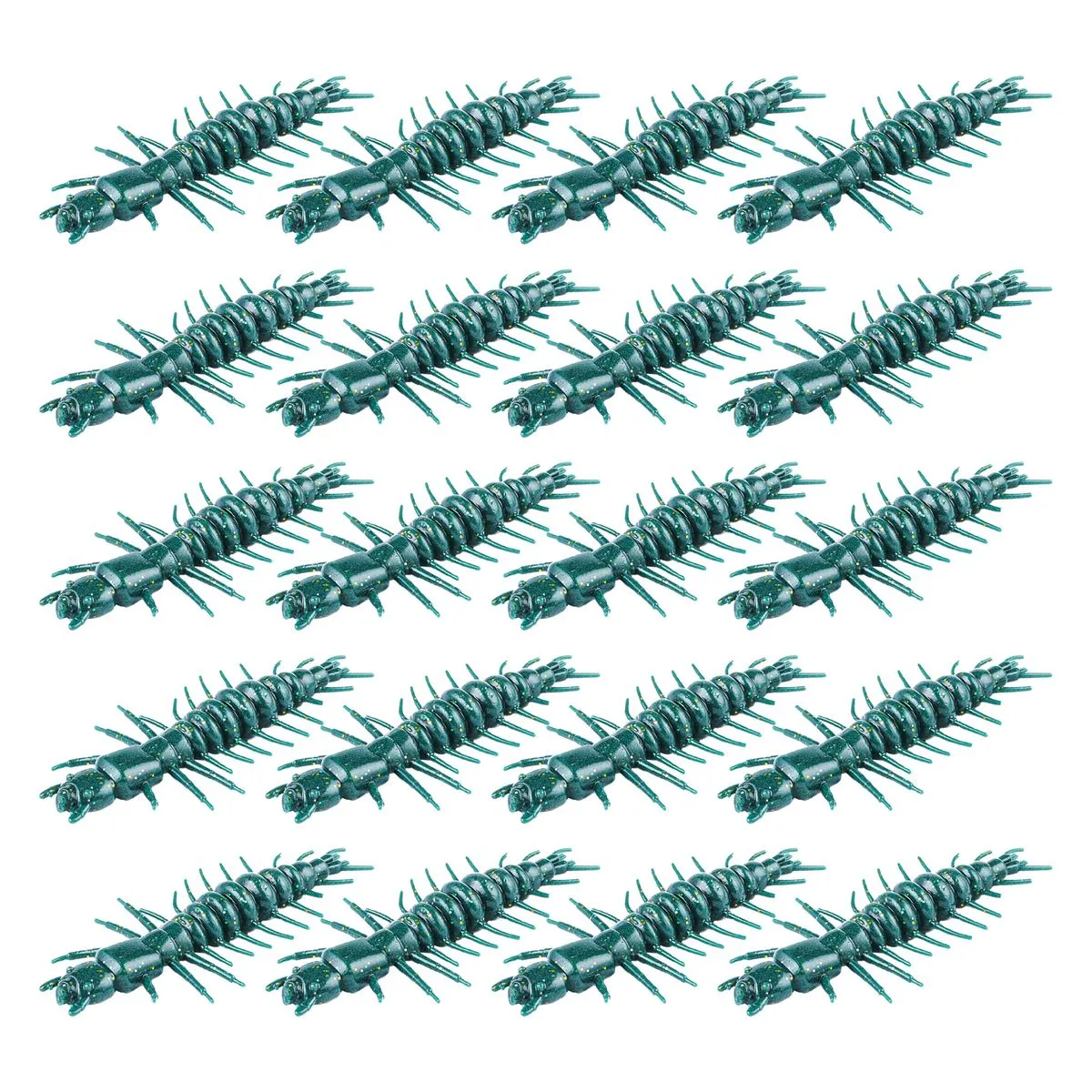 20-Pack Hellgrammite Soft Lures - 5cm Floating Worm Baits for Bass Fishing - Blue
