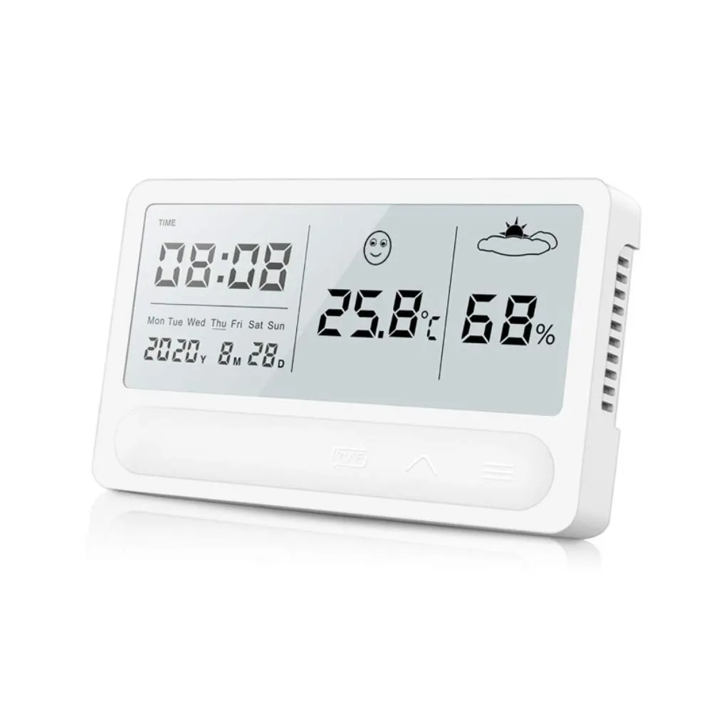 Digital Temperature And Humidity Monitor With Touch Charging Function