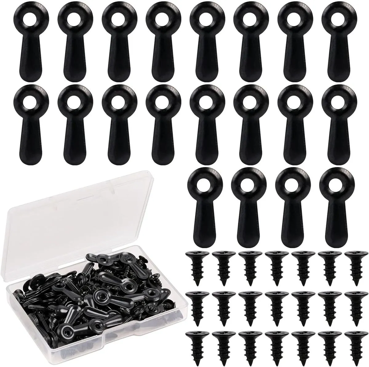 DIY Tool Craft Frame Picture Turn Button Fasteners Clips & Screw Set 100PCs