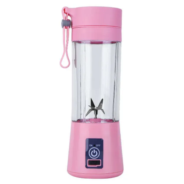 Rechargeable USB Mini Portable Electric Fruit Juicer Blender Smoothie Maker - Pink