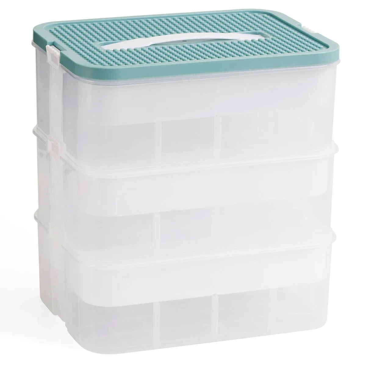 Chenshia 3 Tier Removable Tray Arts & Craft Organiser Space Saving Storage - Moss