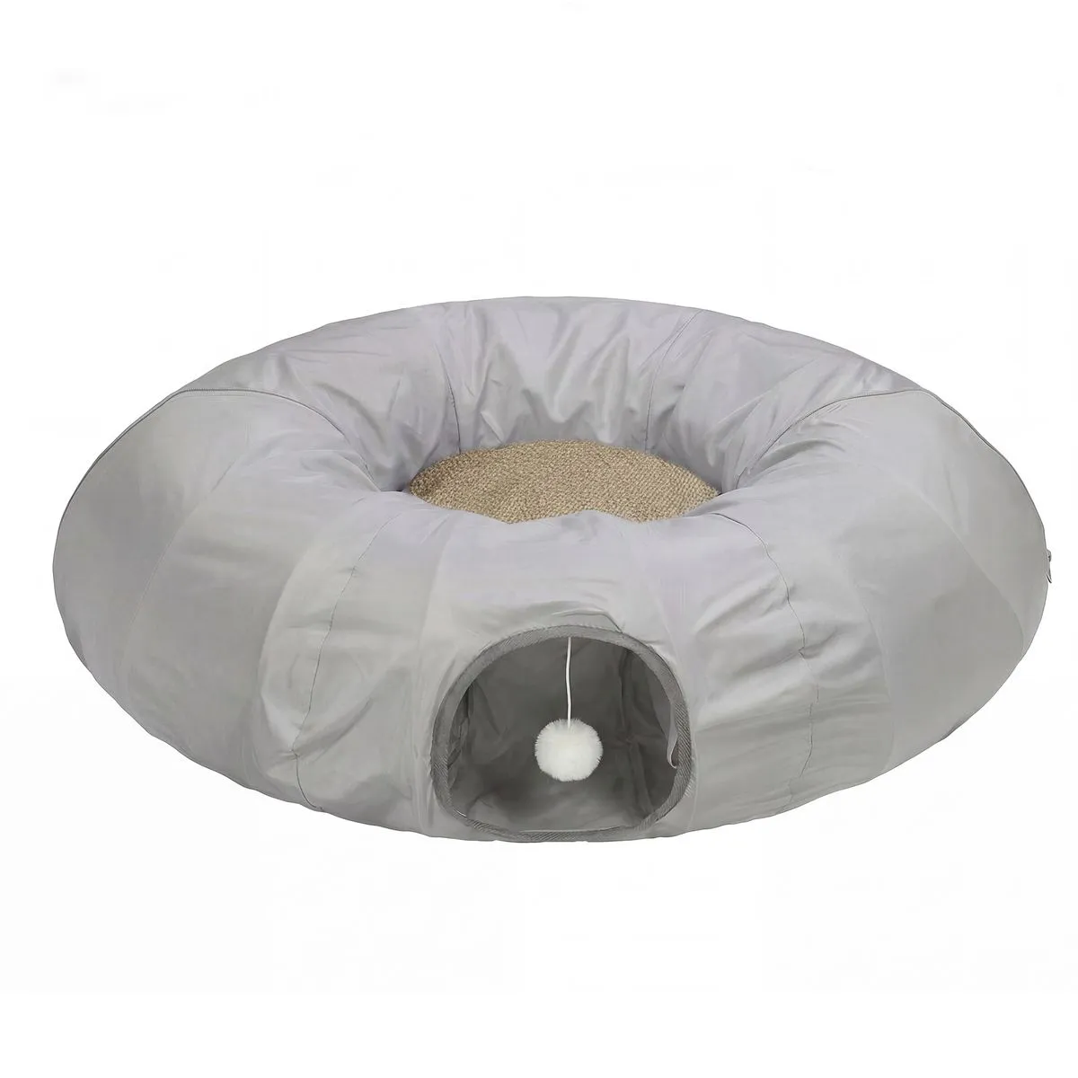 Large Cat Tunnel Bed, Indoor Cat Toy With Hanging Toys,2-In-1cat Tunnel