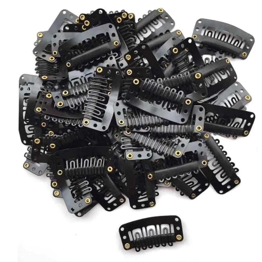 Wig/ Extension Clips Black - Pack of 48