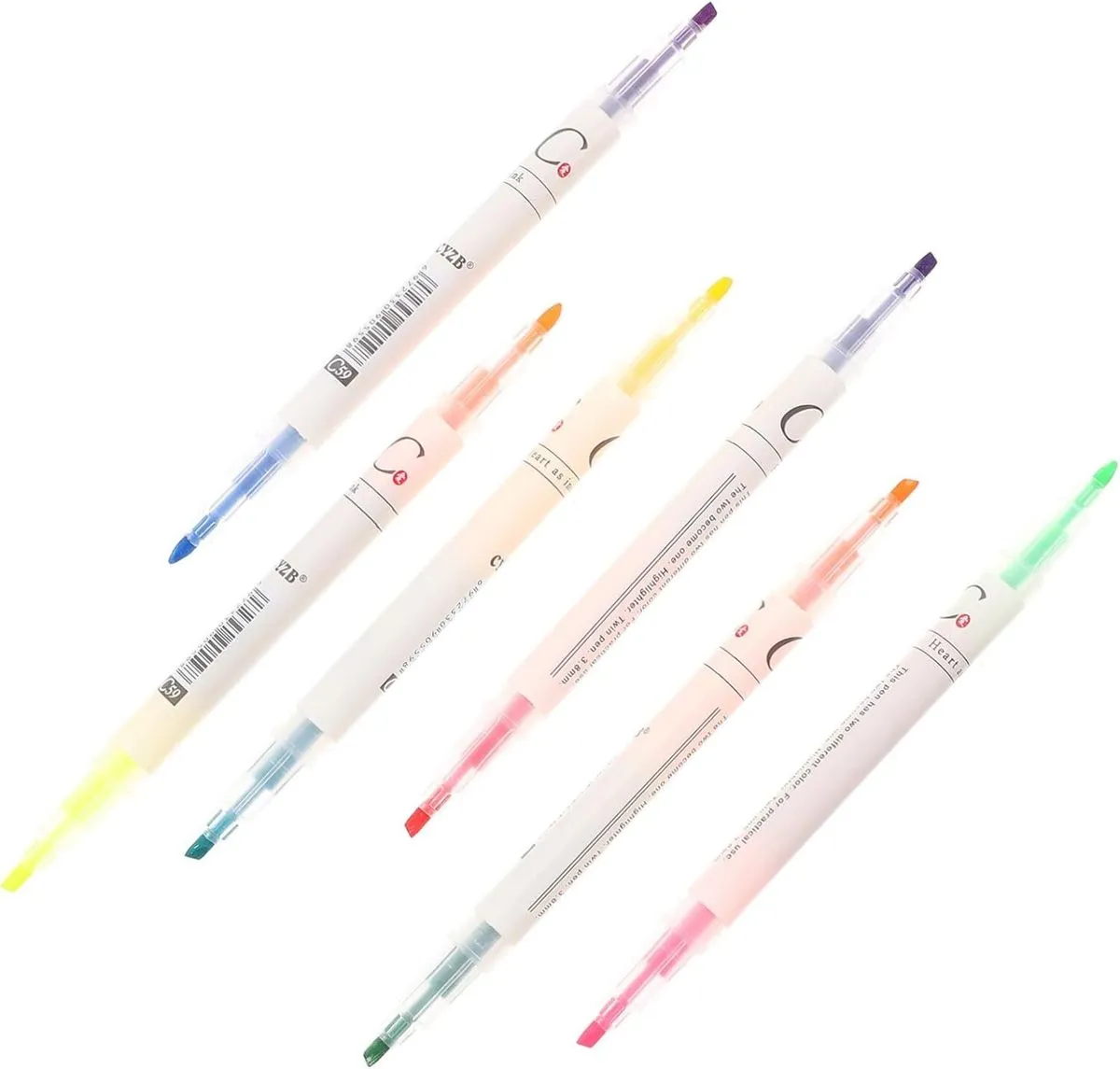 6 Pcs Multi-function School Scrapbook Marker Pens Portable Book Markers