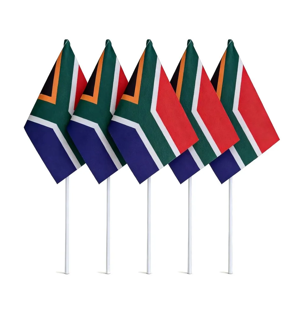South African Flags - Handheld - Double Sided - (Pack of 5)