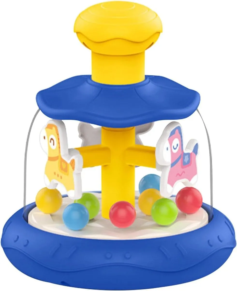 Kids' Carousel Rotating Push Toy - Blue