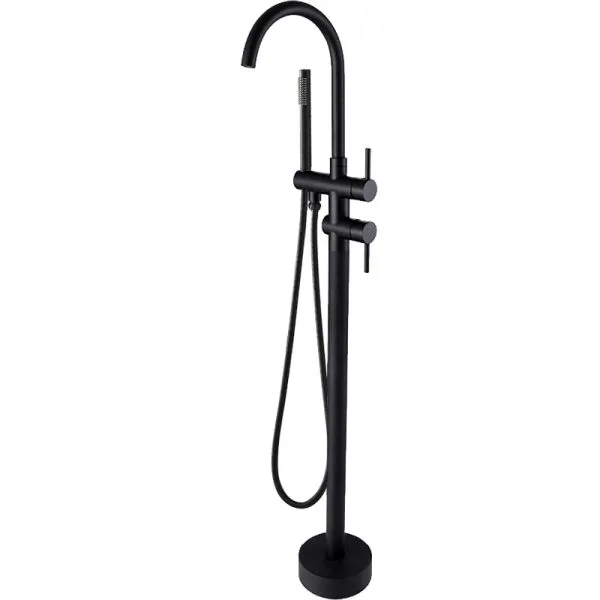 Black Handheld Shower and Freestanding Bathtub Faucet