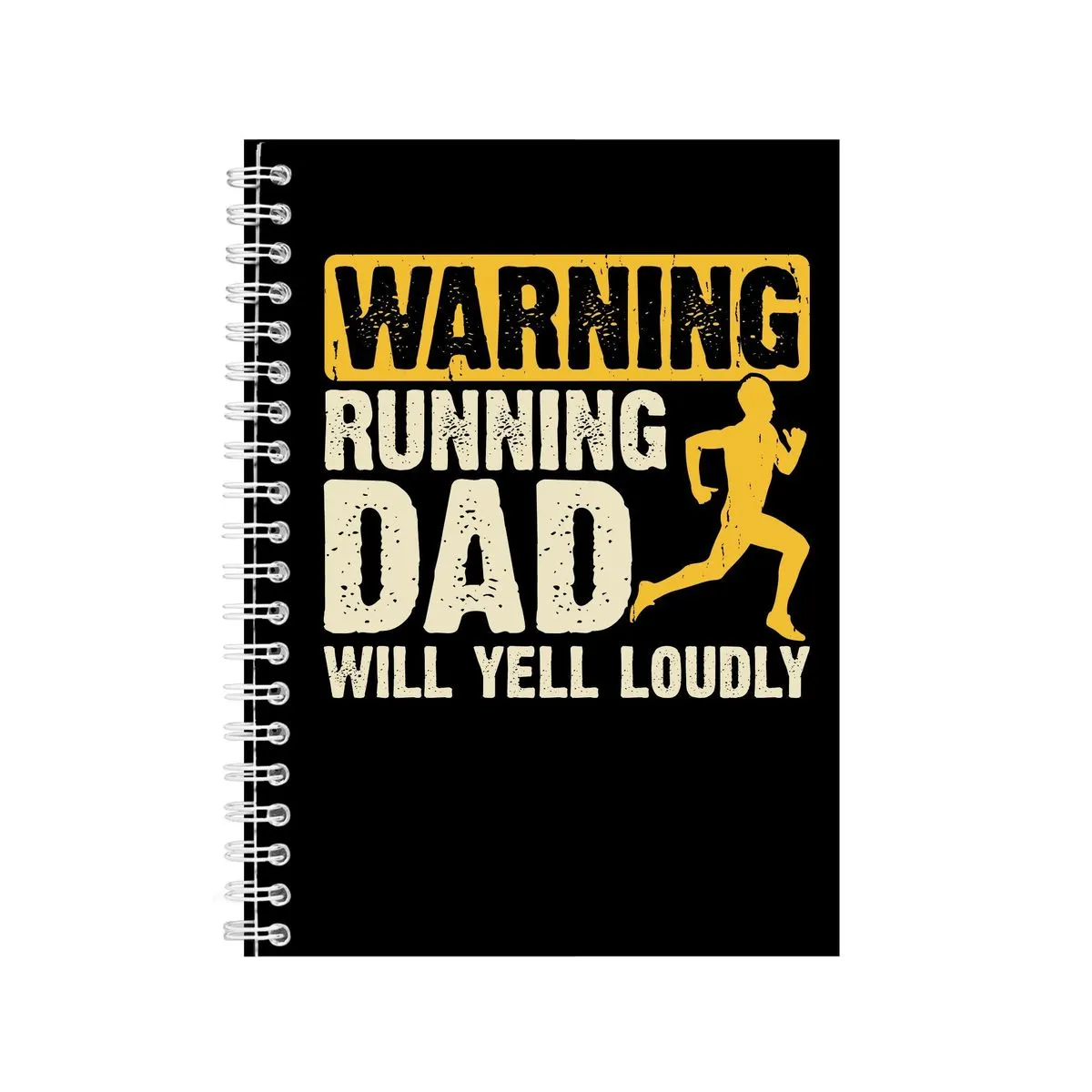 Warning A5 Notebook Spiral and Lined Running Graphic Saying Notepad Gift176