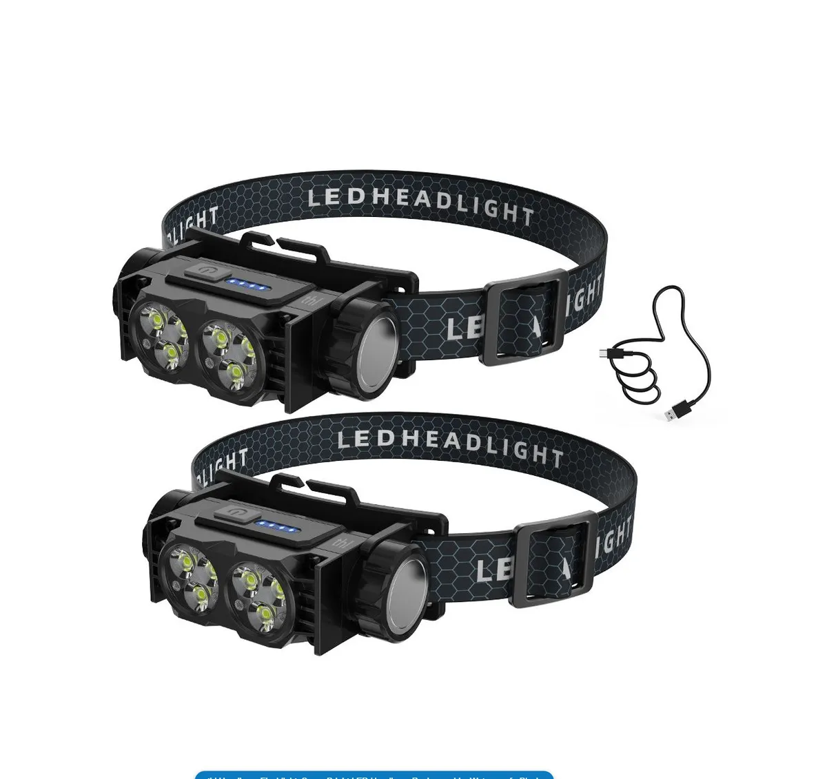 Headlamp for Nighttime Outdoor Fishing - Black