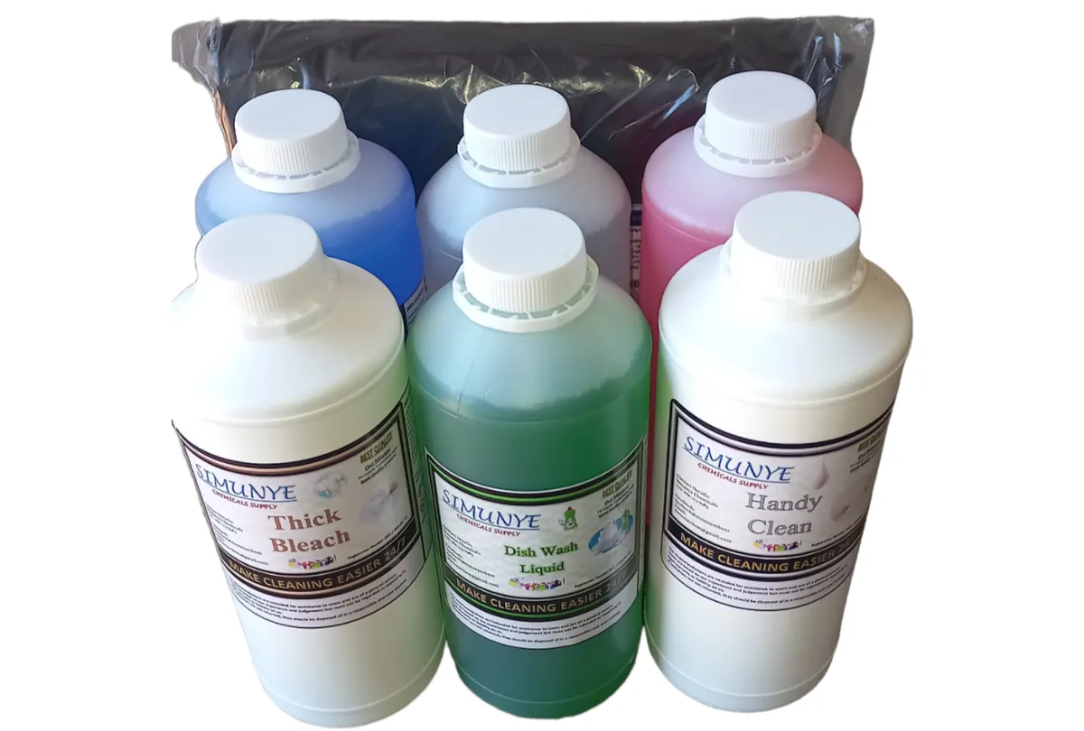 Household Cleaning Chemicals 6 x 1 litre + Garbage Bags - Bulk Pack