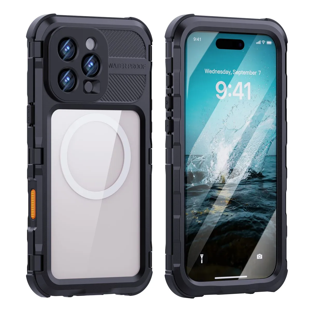 Metal Diving Waterproof Phone Case Compatible with Apple iPhone 16 Pro Max