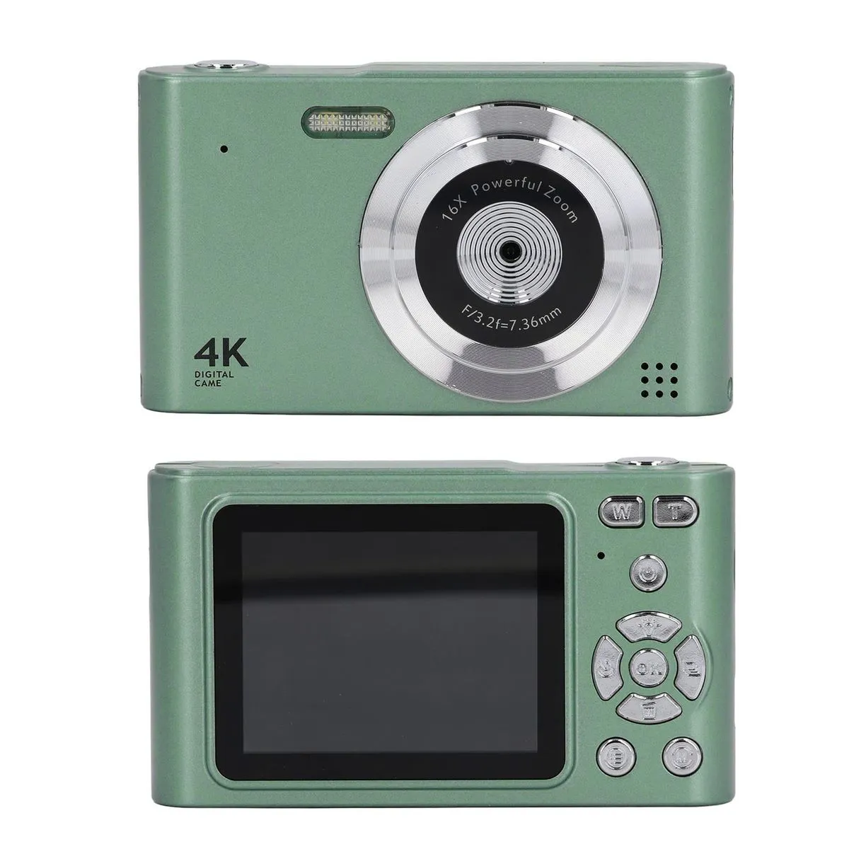 48MP Digital Cam, 2.5K HD, Dual Lens, 16X Zoom, AF, For Travel, Green