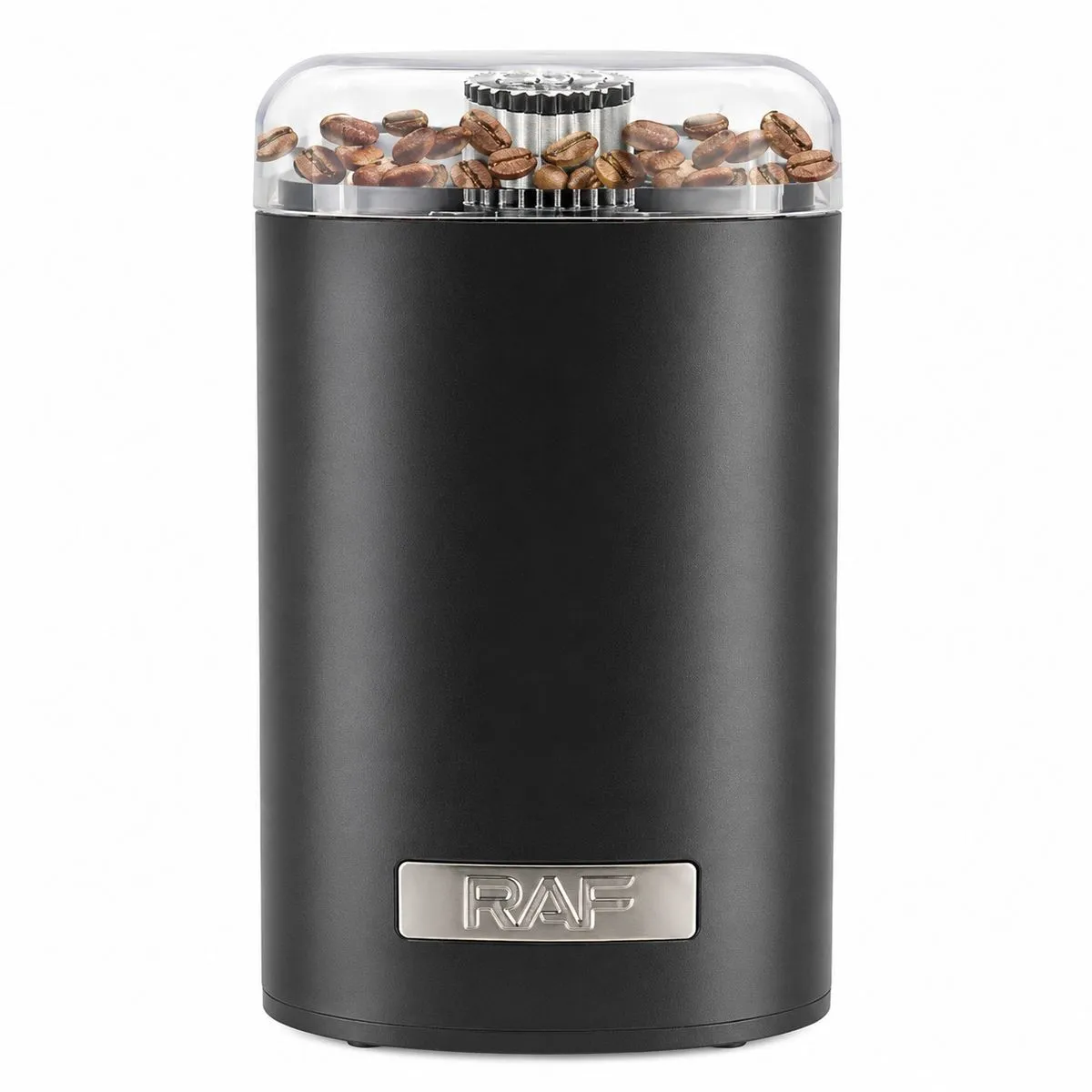 Stainless Steel Blade Coffee Bean Grinder with Transparent Lid - Black