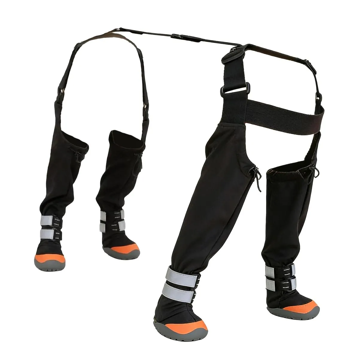 Waterproof Anti-Slip Dog Boots with Adjustable Suspenders