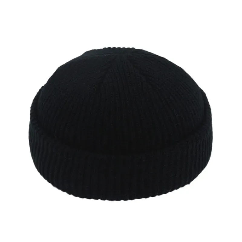 Men Women Plain Winter Warm Hats - Black