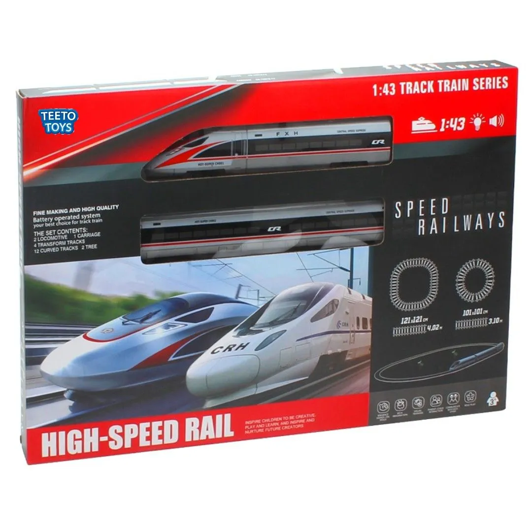 Electric Train Track Set - Slot Car Track Toy - Toys for Boys - 21-Piece