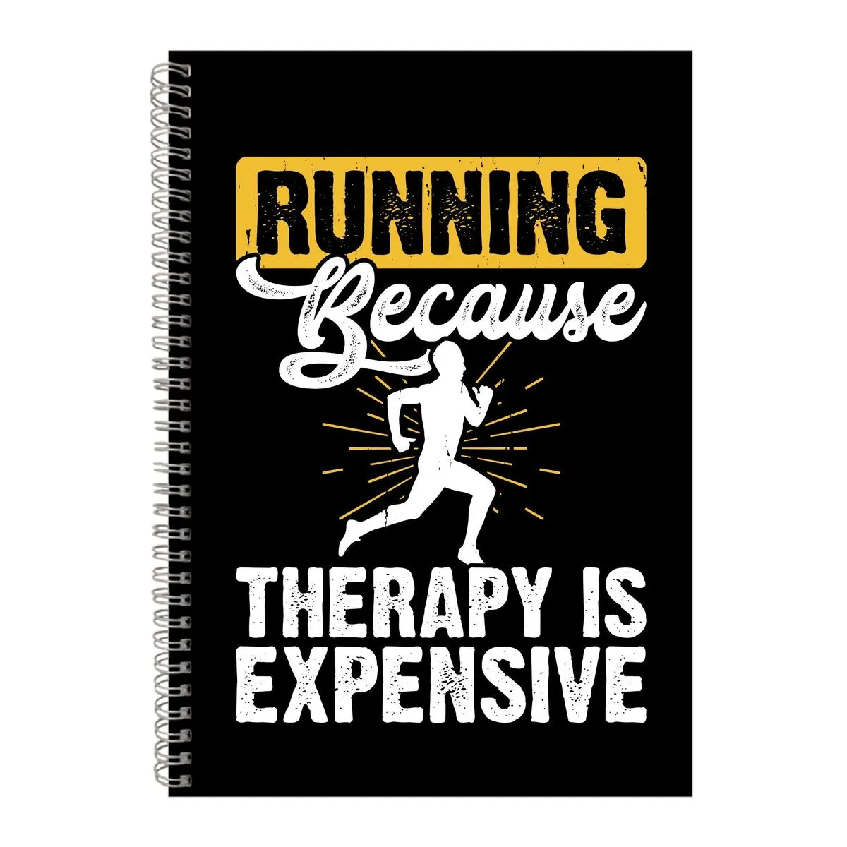 Therapy A4 Notebook Spiral Lined Running Graphic Saying Notepad Present 178