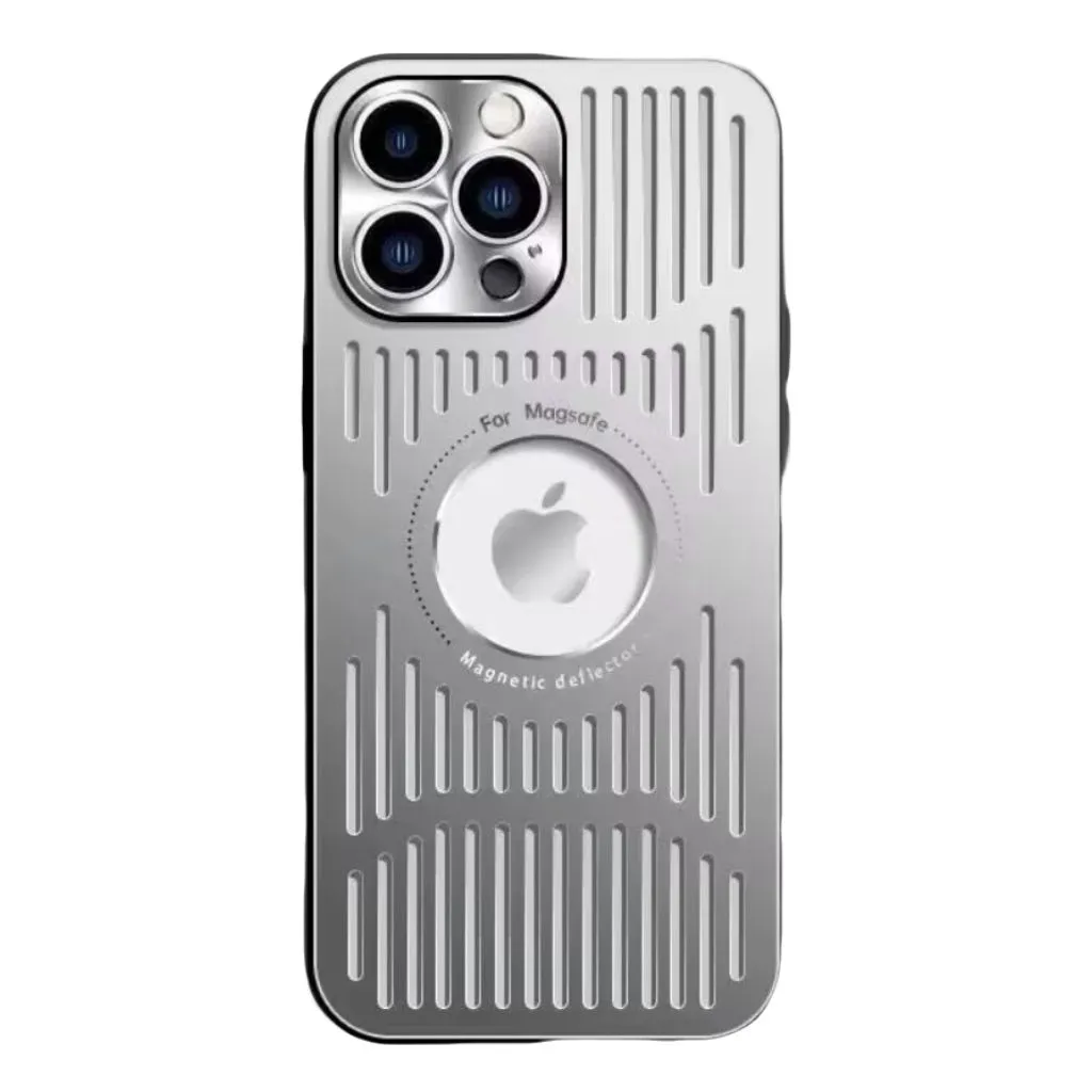 Metal Hollow Heat Dissipation Mobile Case compatible with iPhone 15 Promax