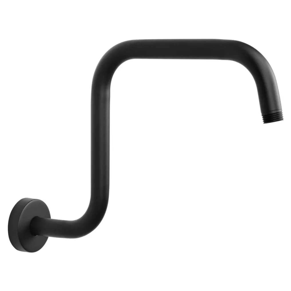 13 Inch Shower Head Extension Arm Shower Boom High Rise Extender Accessory - Black