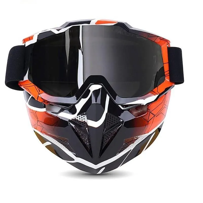 Full Face Motorcycle GelSoft Paintball Airsoft Mask Game MAS214 Oranged