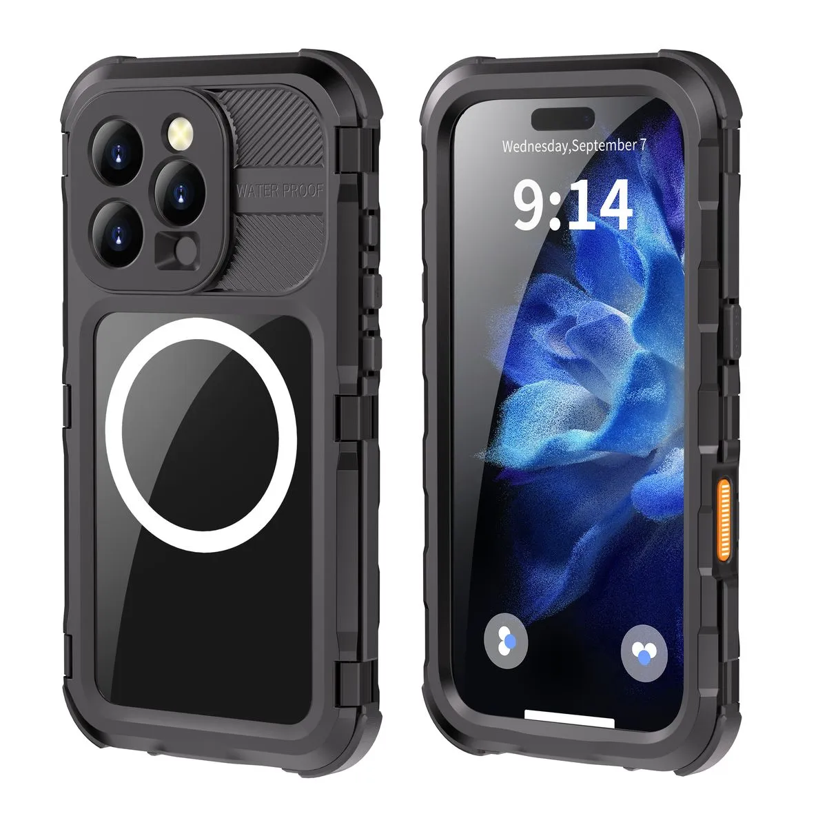 Metal Diving Waterproof Phone Case Compatible with Apple iPhone 16 Pro