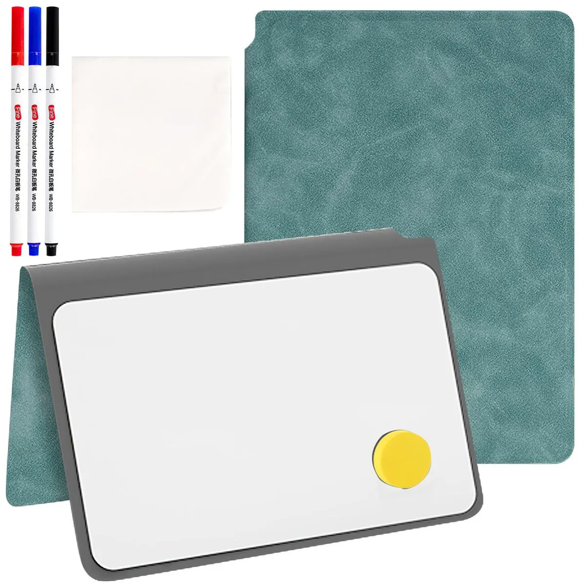 Double Sided Folding Portable Dry Erase Board with pen for Study, Doodling - Green