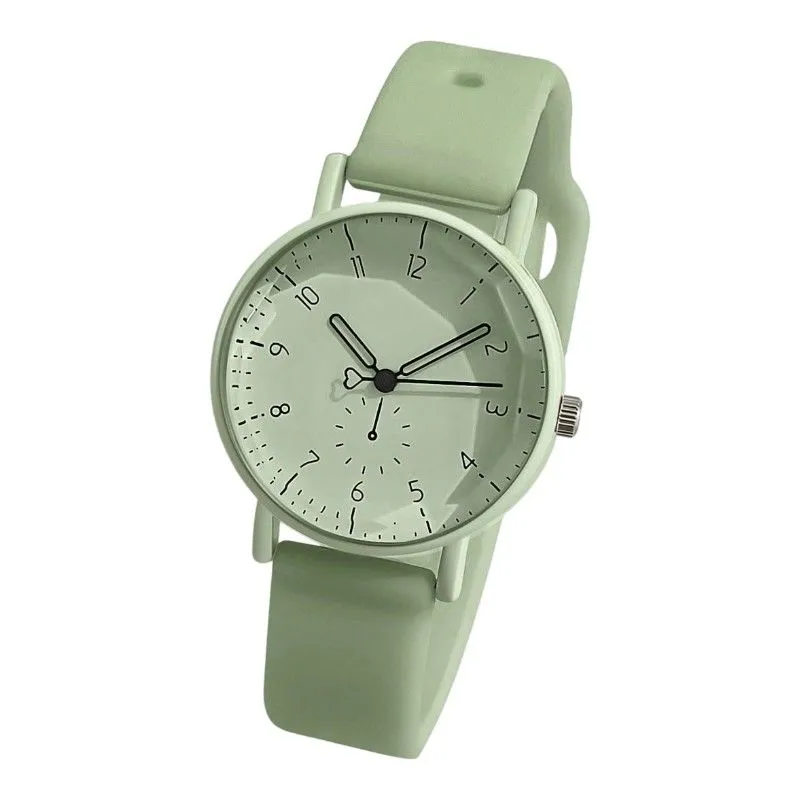 Minimalist Pastel Green Silicone Strap Watch