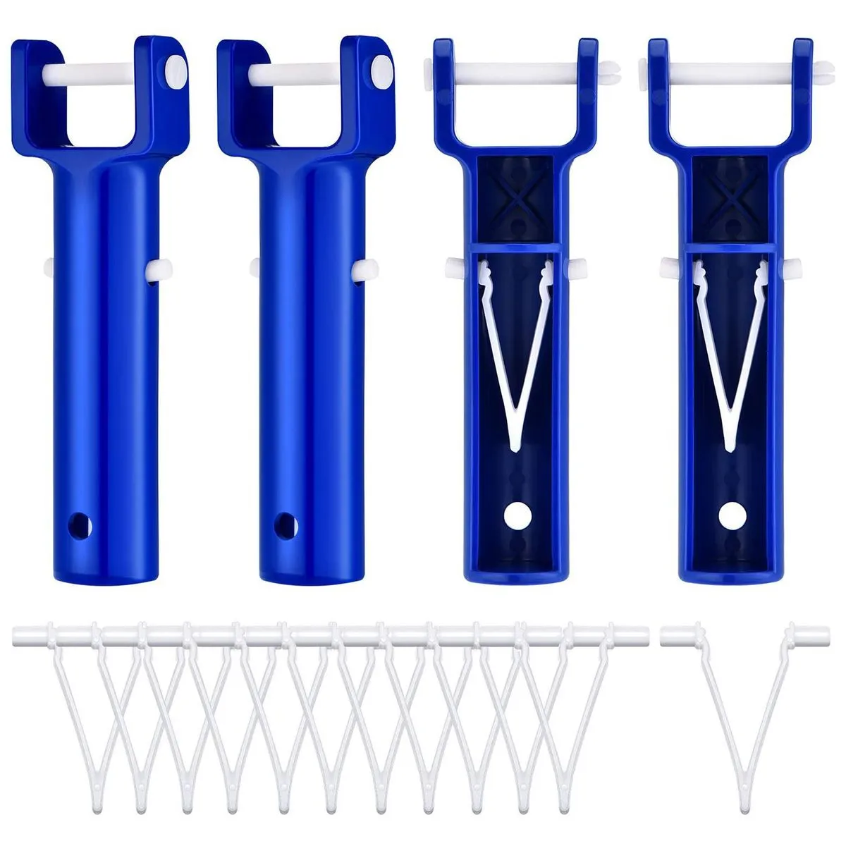 4Pcs Swimming Pool Vacuum Head Handles Pool With 12Pcs V-Shaped Clip