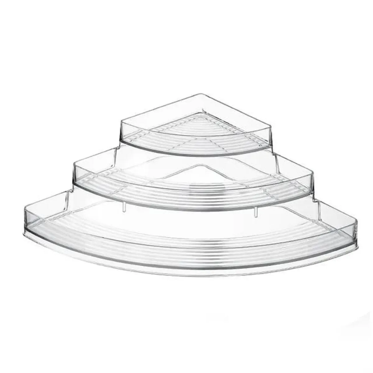 3 Layer Kitchen Corner Storage Clear Plastic Rack Spice Organizer