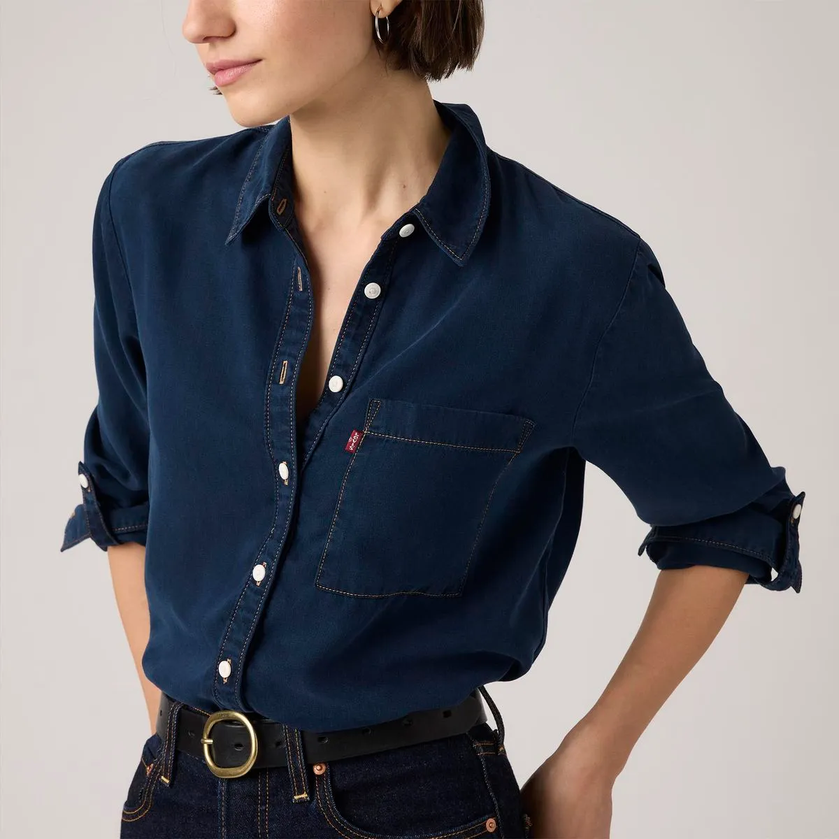 Levi's® Women's Darlene Utility Shirt Dark Indigo - Worn In