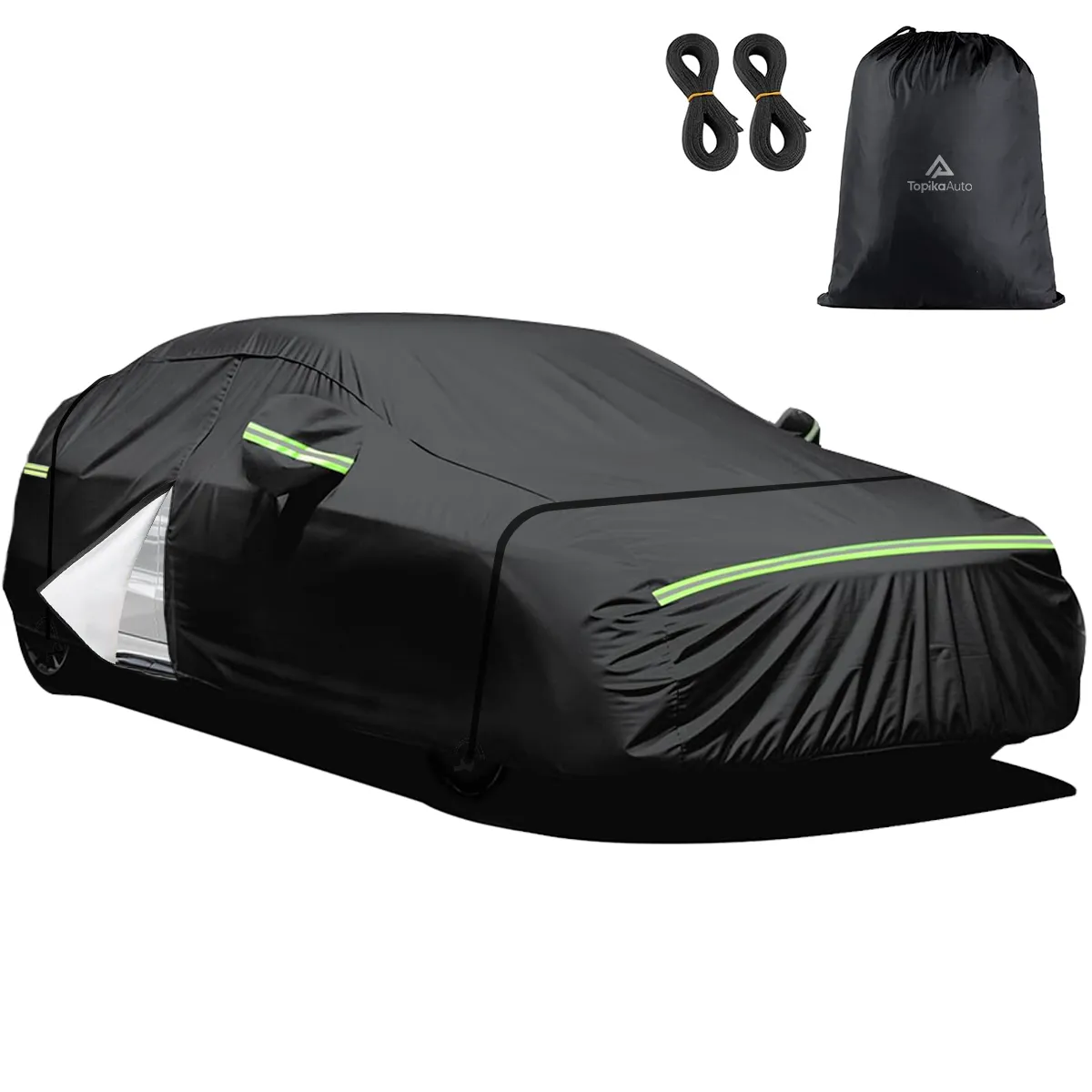 TopikaAuto 10-Layer Car Cover Waterproof All Weather SUV Hatchback Sedan - Black - A1 （415x175x155c…