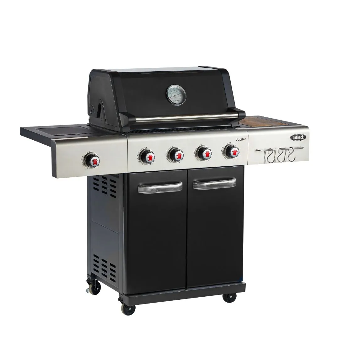 Outback Jupiter 4 Burner Hybrid Braai - Black