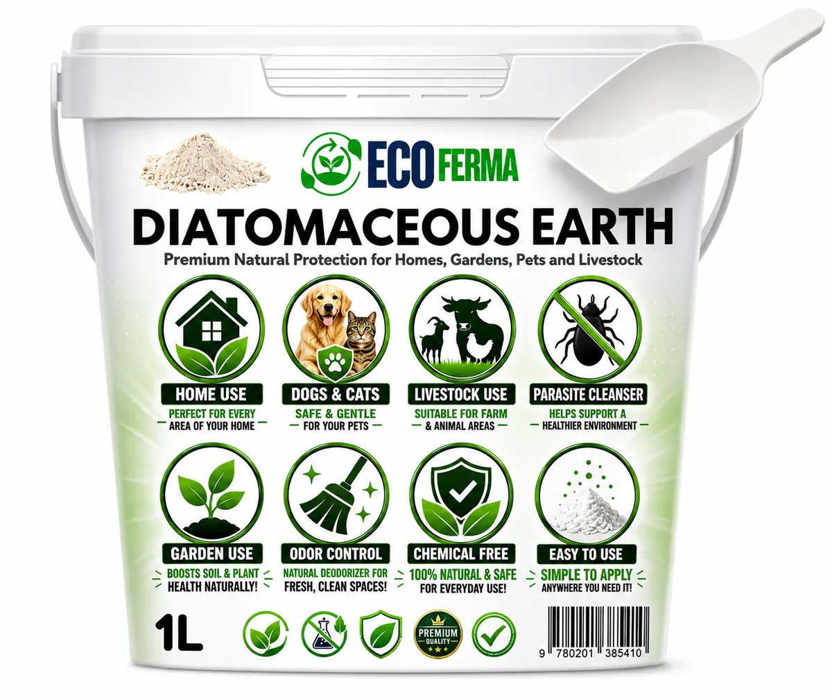Diatomaceous Earth Premium Natural Home Garden and Animals 1L