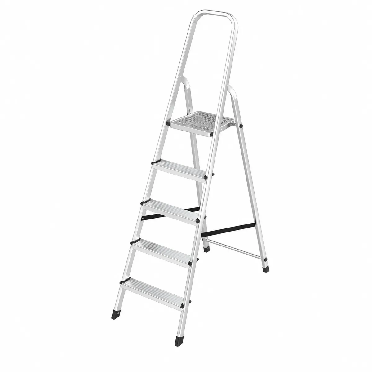 Anchor EN131 5 Step Aluminium Folding Ladder 150kg Lightweight Anti-Slip