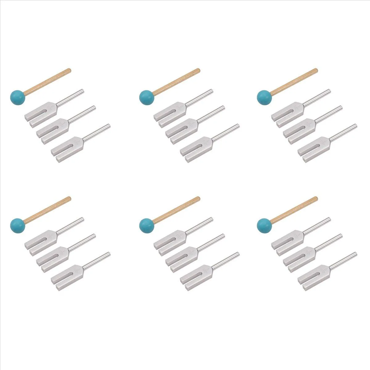 4Pcs/Set Aluminum Alloy Crystal Tuning Fork 4096Hz/4160Hz/4225Hz