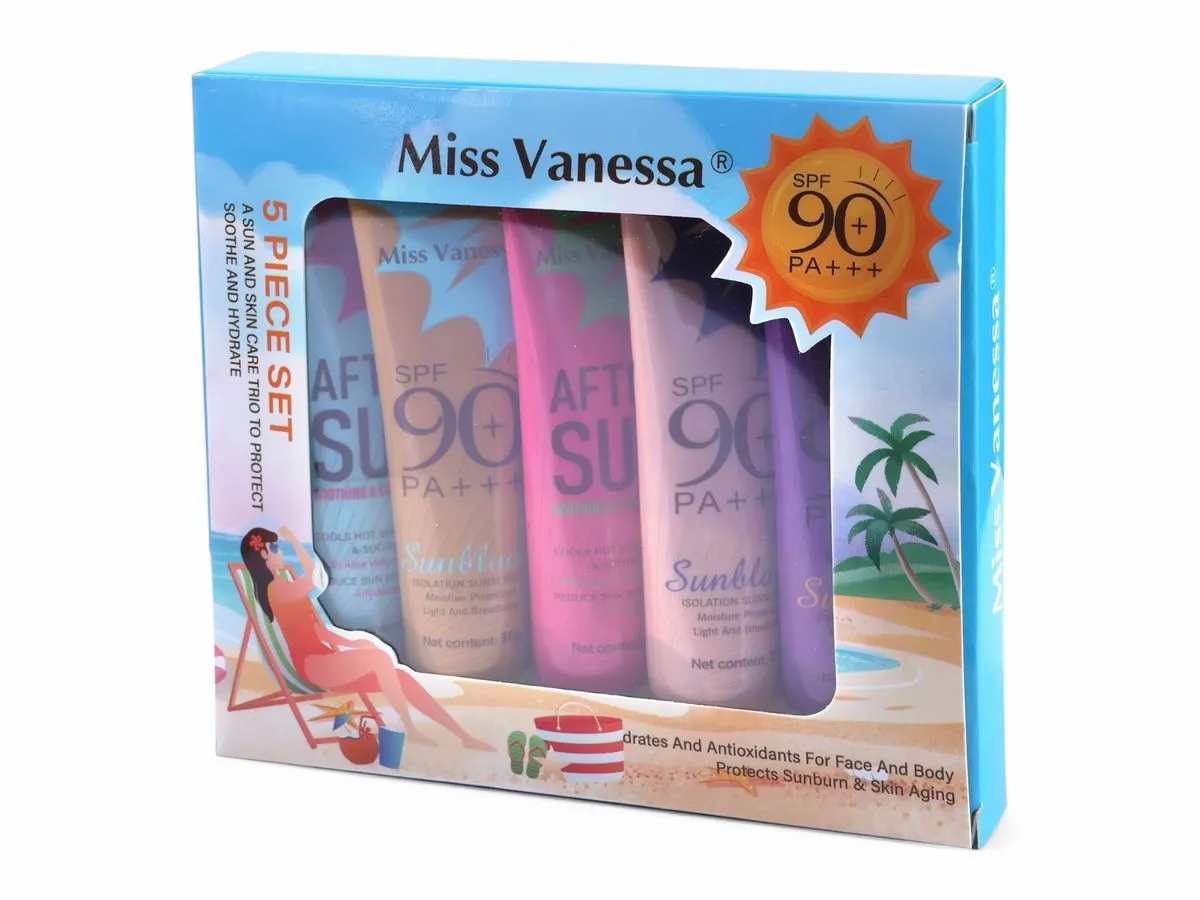 Miss Vanessa 5 Pieces Sunscreen & After Sun Soothing Repairing Set SPF90+