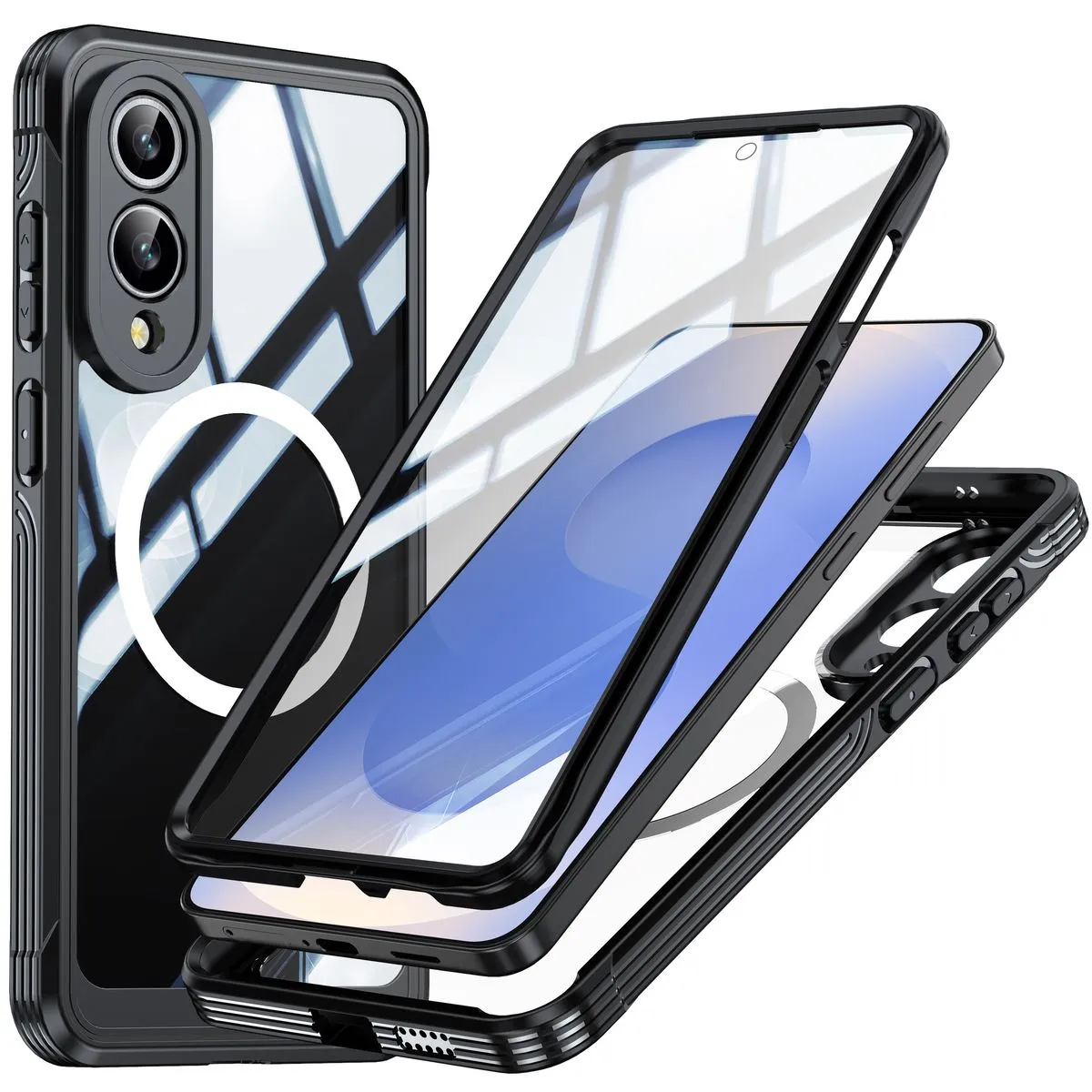 Full Body Protection Phone Case Compatible With Samsung Galaxy S25 Edge - Black