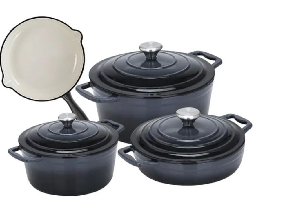 Premium Cast Iron Cookware Sets Cast Iron - 7 Piece - Black