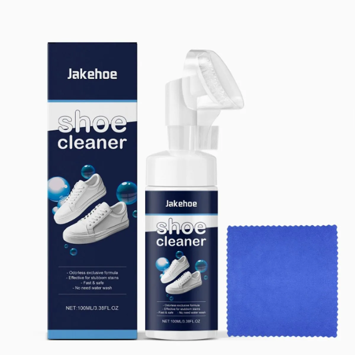 Jakehoe Foam Cleaner For White Sneakers/Shoes (100ml) With Cleaning Cloth