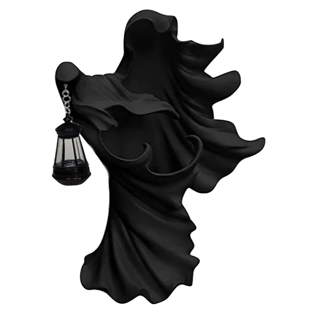 Garden Ornament Ghost Seeking Light Lantern For Home Decoration -20cm - Black
