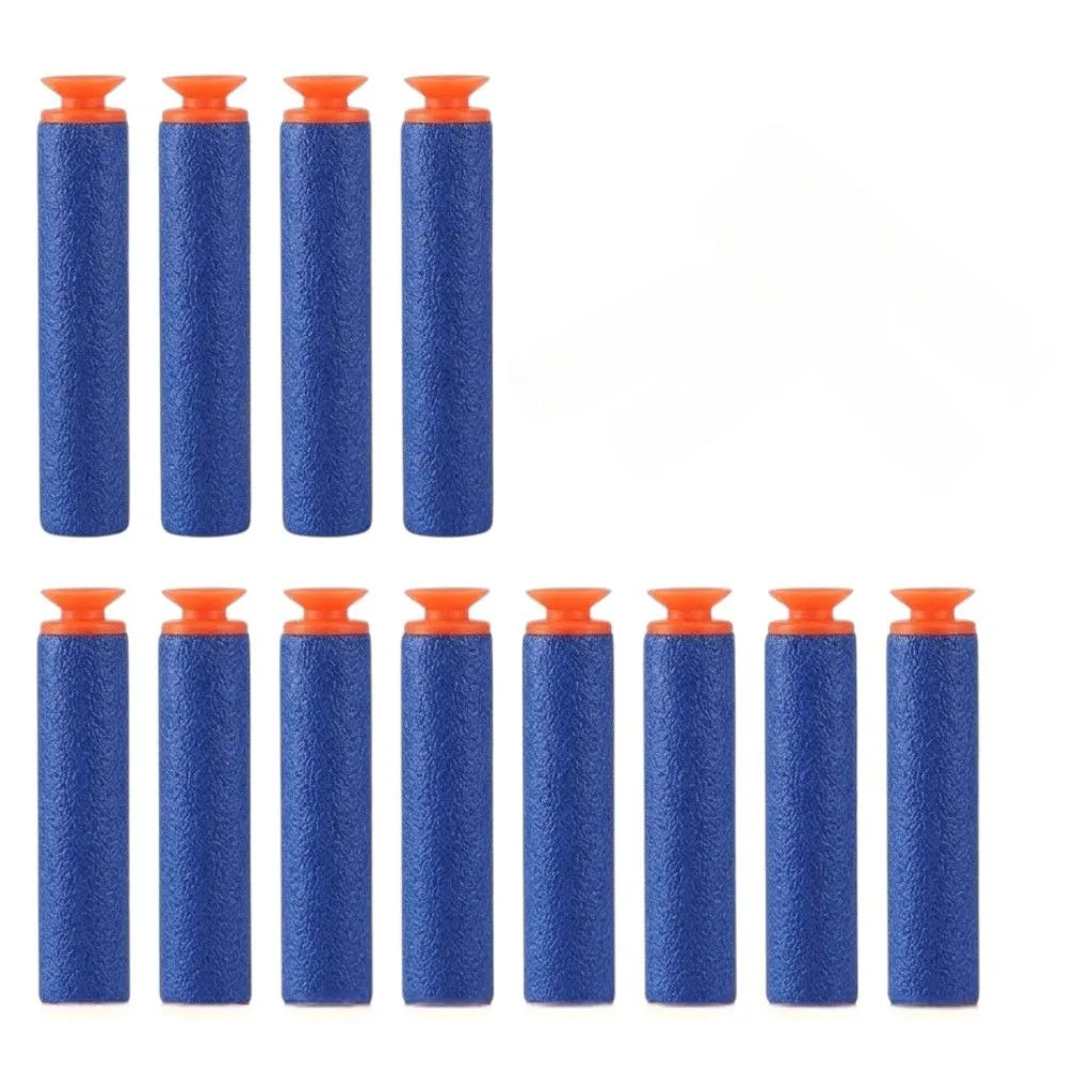 12 Piece - Soft Suction Foam Darts For Kids - Blue & Orange