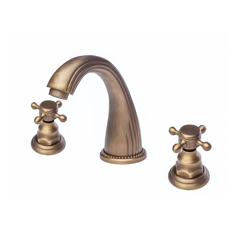 Trendy Taps Premium Quality Deck Mounted Dual Handle Brass Bathroom Mixer