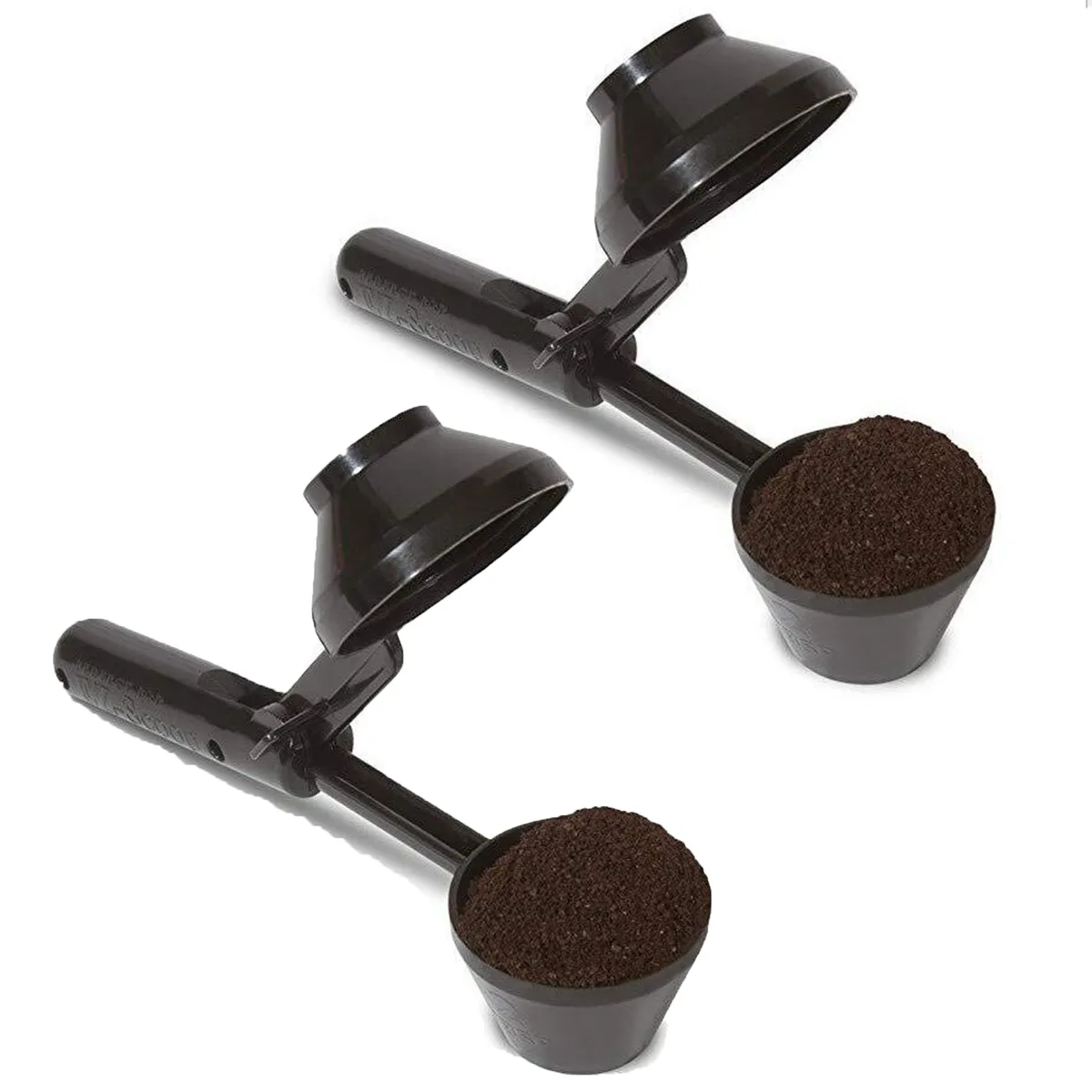 2PK Multi-Use Coffee Spoon: Funnel + Capsule/Powder Filter for Brewing - Black