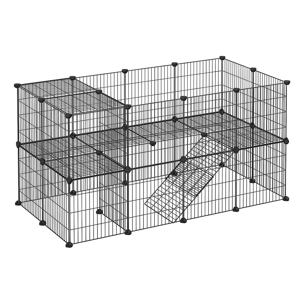 LASA 2-Tier Small Pet Playpen Hutch Adjustable Indoor Cage