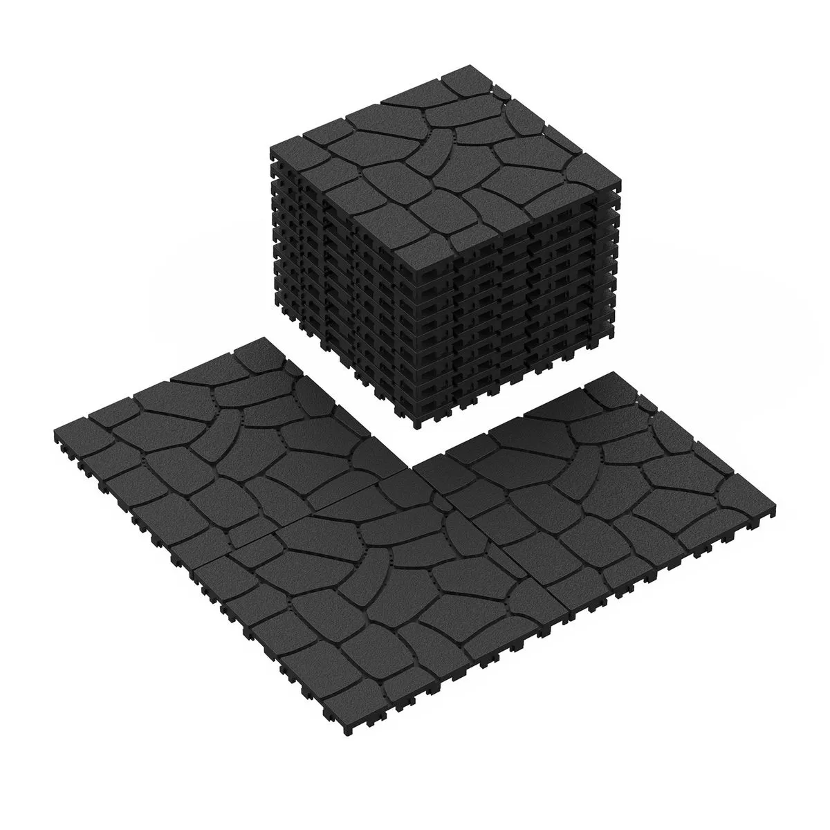 Grey Lnterlocking Waterproof DlY Deck Tiles