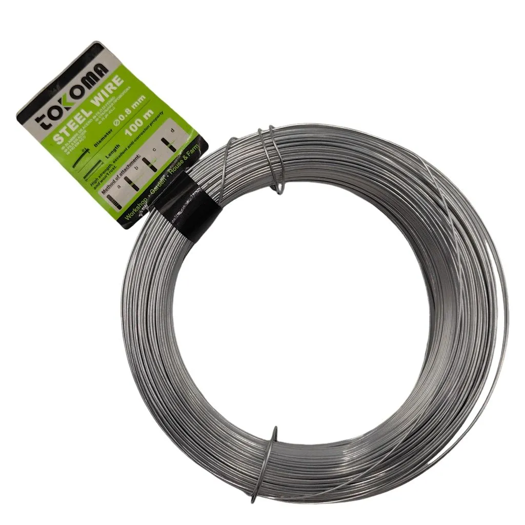 TOKOMA Steel Wire - 0.8 mm Diameter, 100 m Length