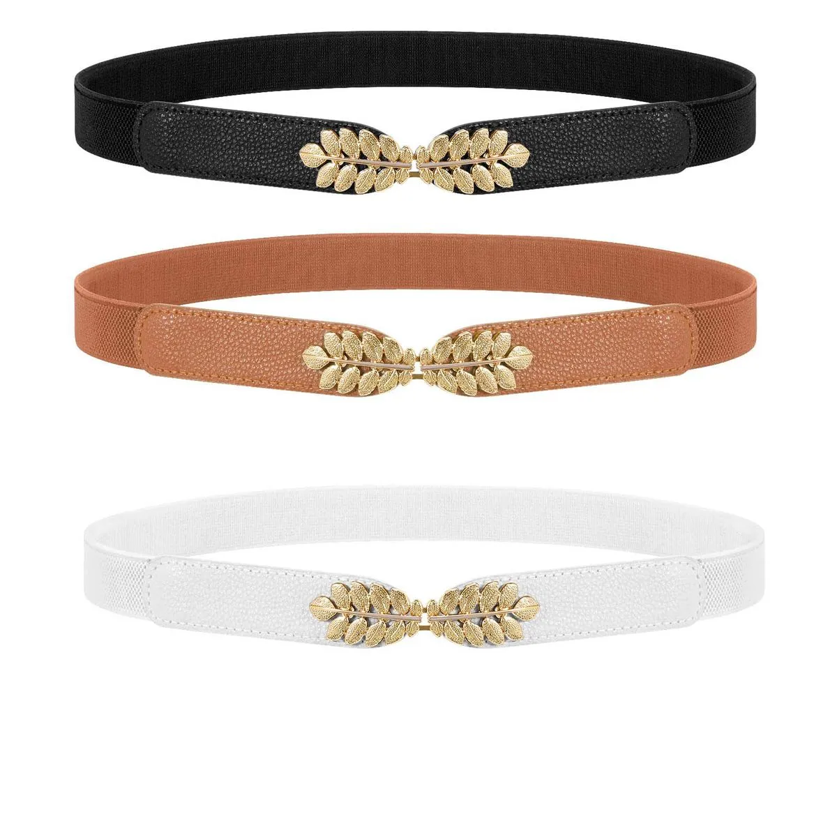 3 Piece Elastic Waist Belt for Women, Vintage Wide Belt for Dresses